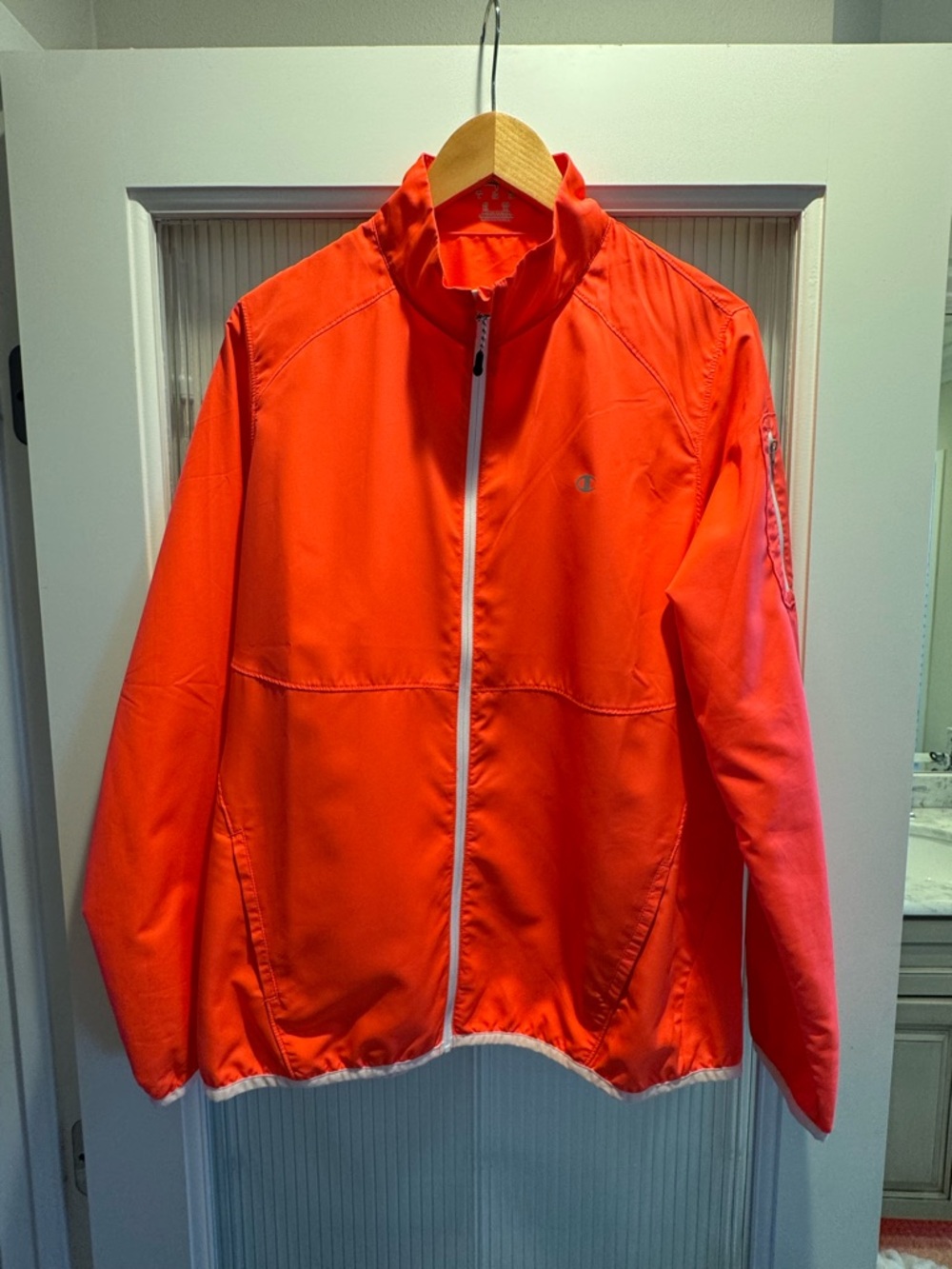 Champion Men's Bright Orange Full-Zip Windbreaker